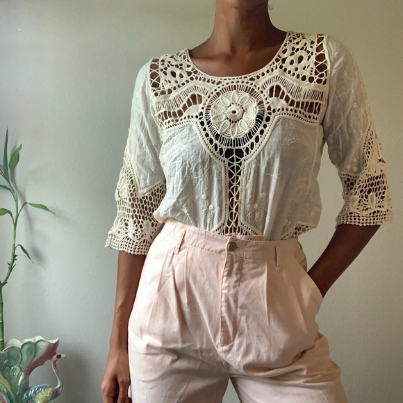 Tops - Cotton lace blouse